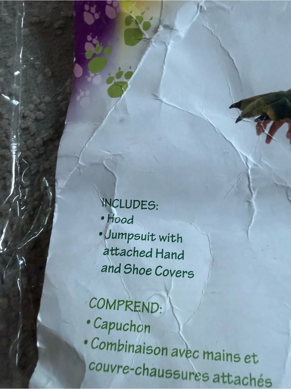 Forum Novelties Dinosaur T Rex Halloween costume Hood and Shoe Covers  4, 5, 6
